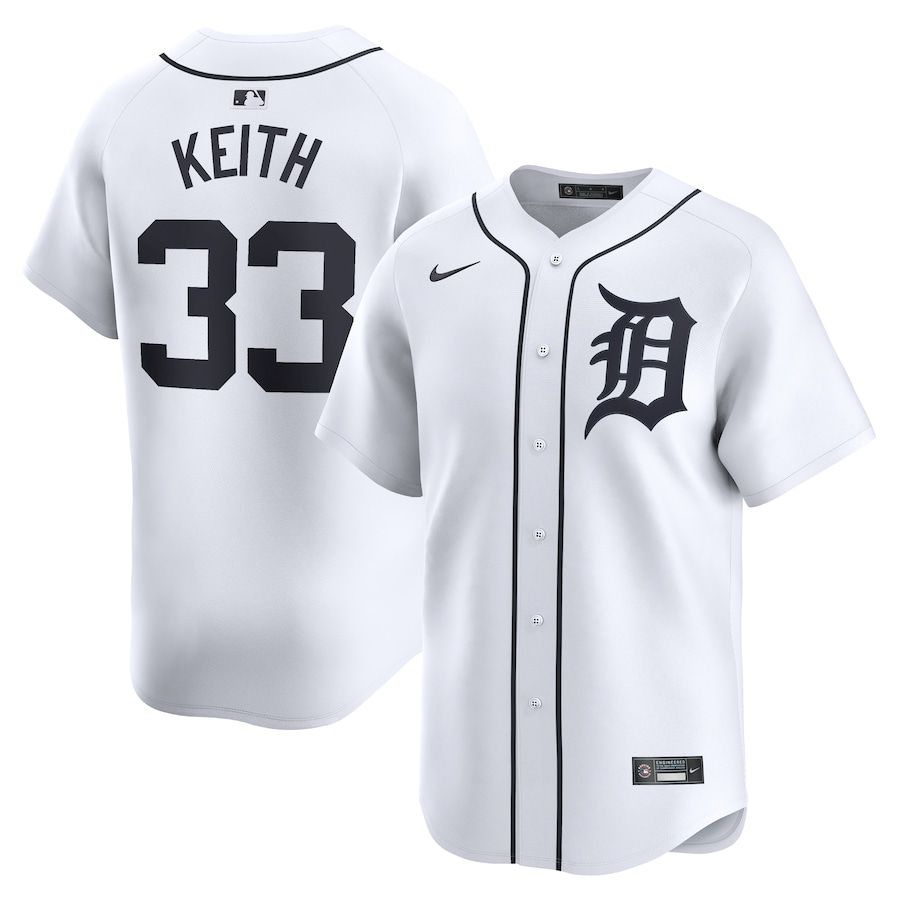 Men Detroit Tigers #33 Colt Keith Nike White Home Limited Player MLB Jersey->detroit tigers->MLB Jersey